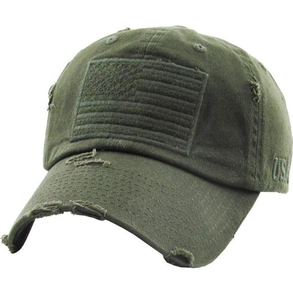 Tactical Operator Collection with Flag Patch Cap USA Outdoors Trucker Mesh